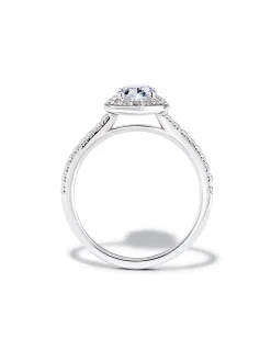 0.5 ct Oval Iconic Halo Engagement Ring in 14k White Gold