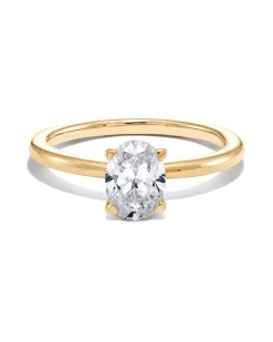 0.5 ct Oval Solitaire Engagement Ring in 14k Yellow Gold