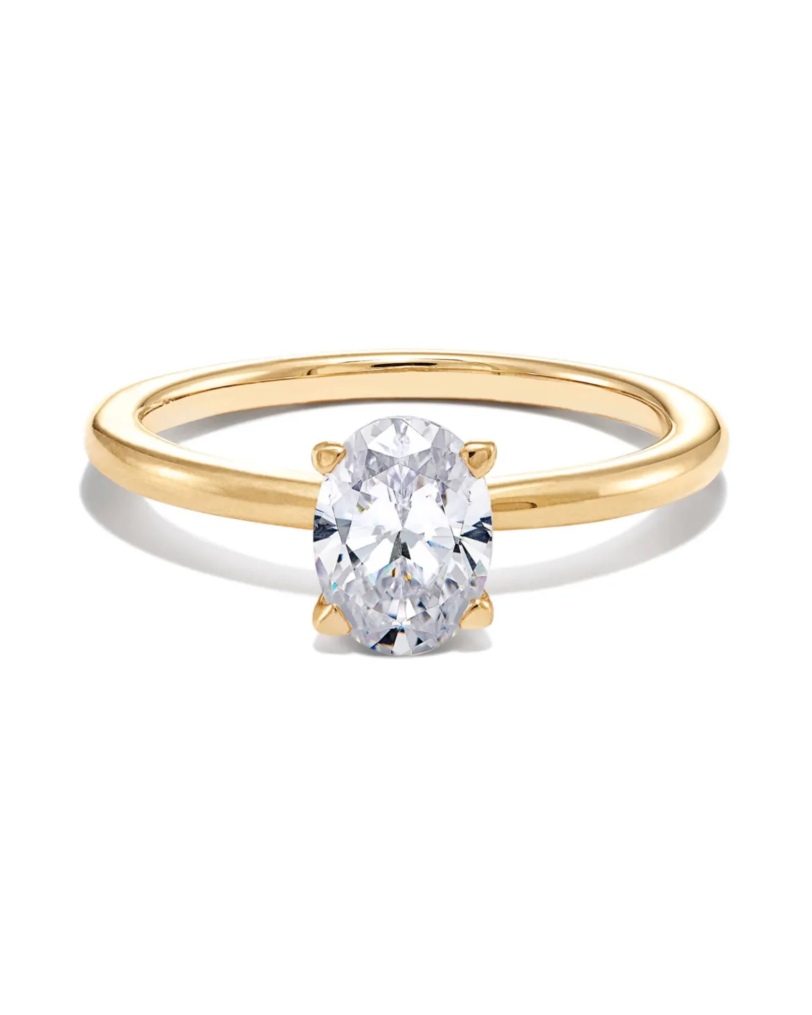 0.5 ct Oval Solitaire Engagement Ring in 14k Yellow Gold
