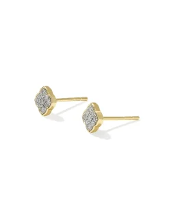 0.10 ct Pave Dira 14k Yellow Gold Stud Earrings