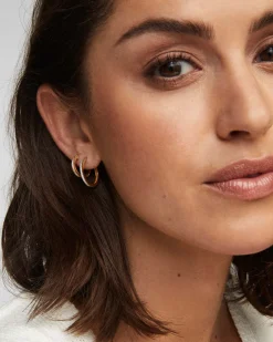 0.19 ct Penelope 20mm Hoop Earrings in 14k Yellow Gold