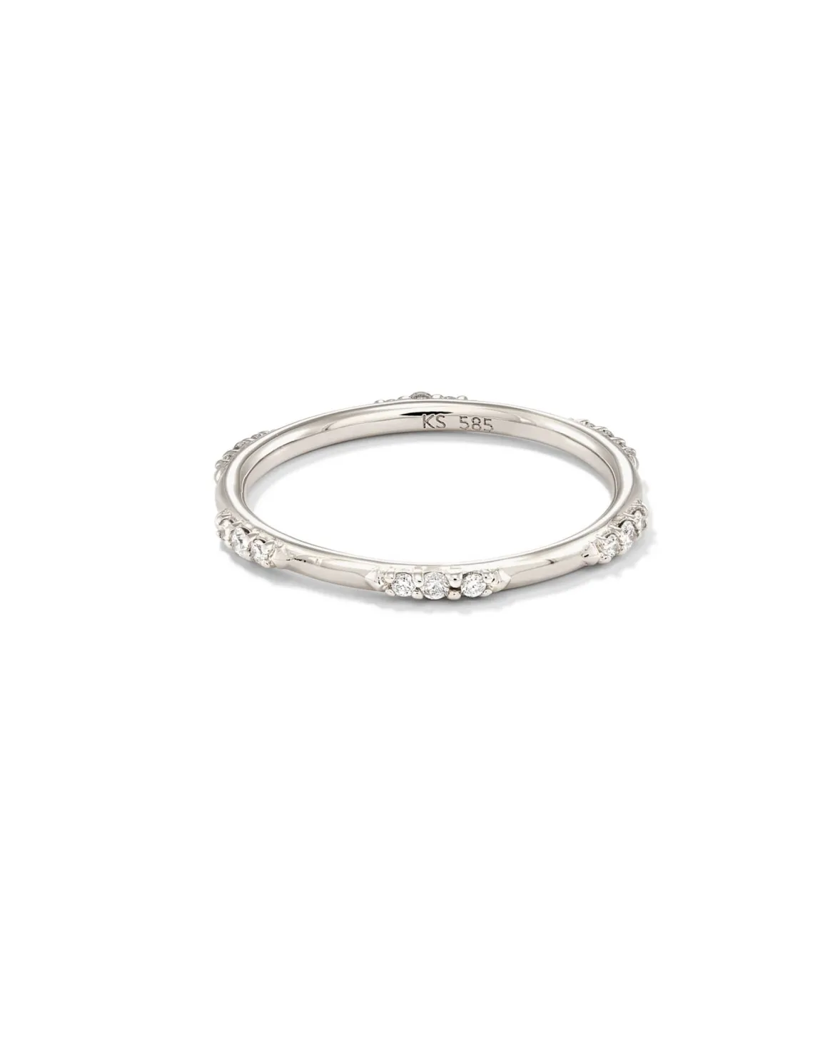 0.19 ct Posey 14k White Gold Band Ring in White Diamonds