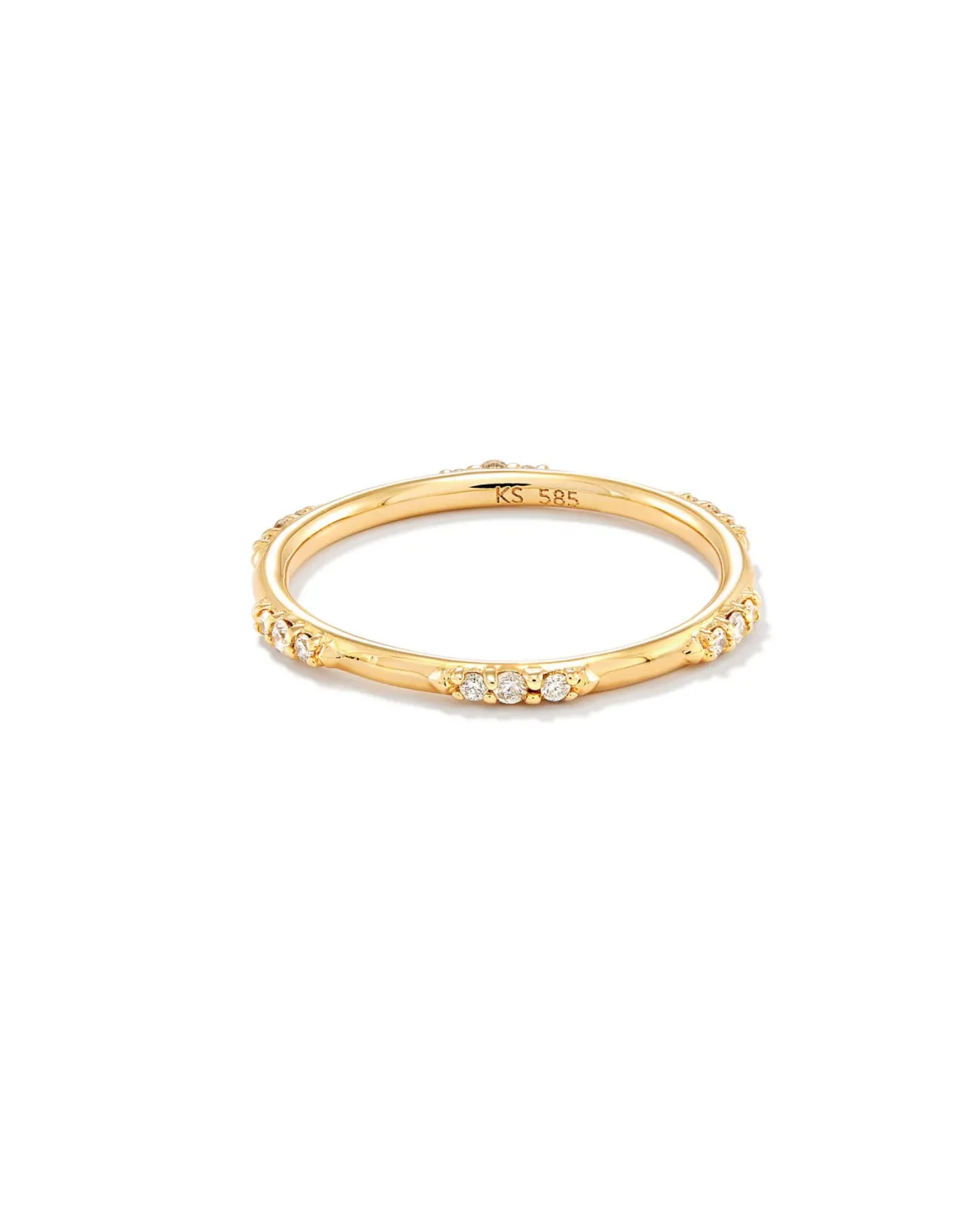 0.19 ct Posey 14k Yellow Gold Band Ring in White Diamonds