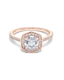 2 ct Round Iconic Halo Engagement Ring in 14k Rose Gold