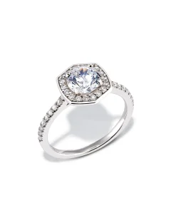 0.5 ct Round Iconic Halo Engagement Ring in 14k White Gold