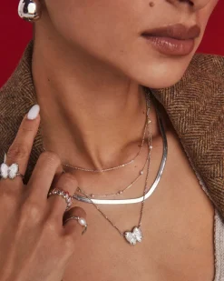 18 Inch Single Satellite Chain Necklace in Sterling Silver