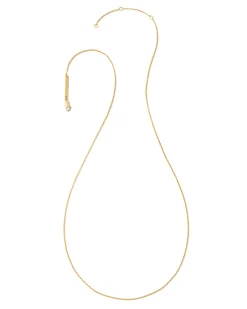 22 Inch Thin Chain Necklace in 18k Gold Vermeil