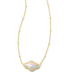 Abbie Gold Pendant Necklace in Dichroic Glass