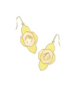 Abbie Medallion Gold Drop Earrings