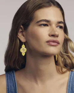 Abbie Medallion Gold Drop Earrings