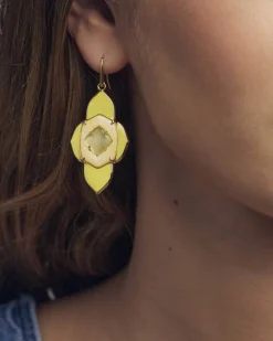 Abbie Medallion Gold Drop Earrings