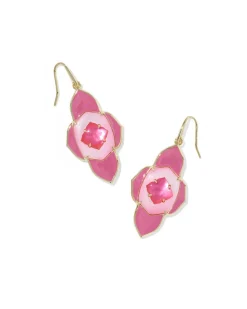 Abbie Medallion Gold Drop Earrings