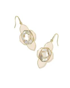 Abbie Medallion Gold Drop Earrings