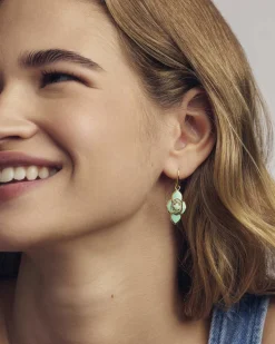 Abbie Medallion Gold Small Drop Earrings