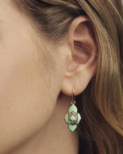 Abbie Medallion Gold Small Drop Earrings