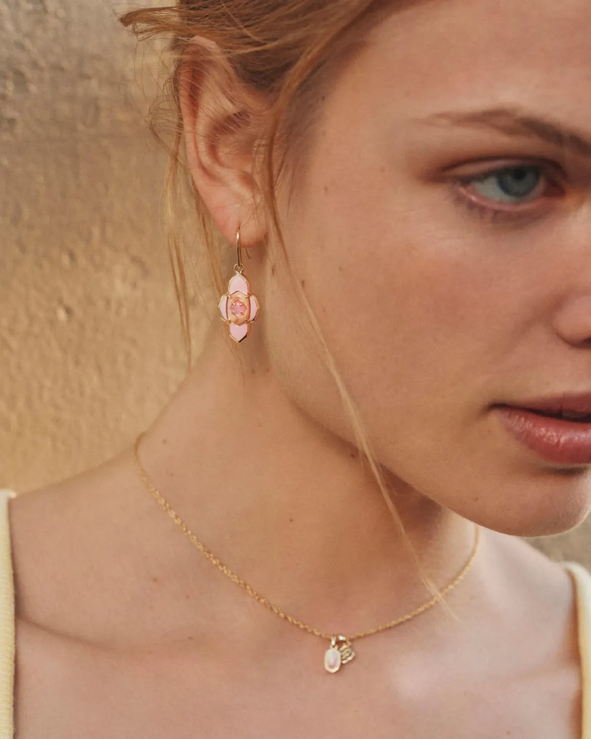 Abbie Medallion Gold Small Drop Earrings