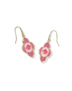 Abbie Medallion Gold Small Drop Earrings