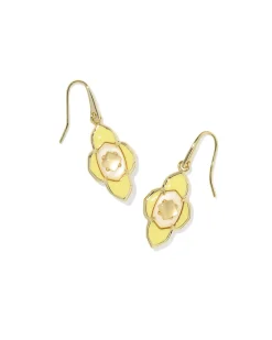 Abbie Medallion Gold Small Drop Earrings