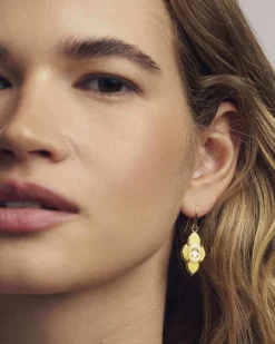 Abbie Medallion Gold Small Drop Earrings