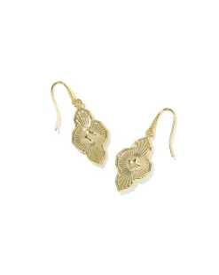 Abbie Medallion Gold Small Drop Earrings