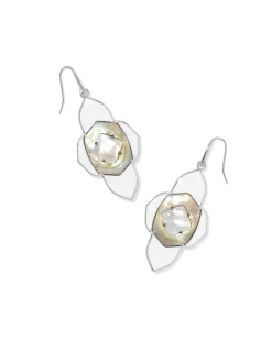 Abbie Medallion Silver Drop Earrings