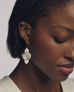 Abbie Medallion Silver Drop Earrings