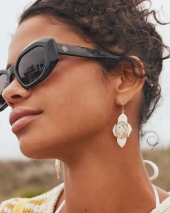 Abbie Medallion Silver Drop Earrings