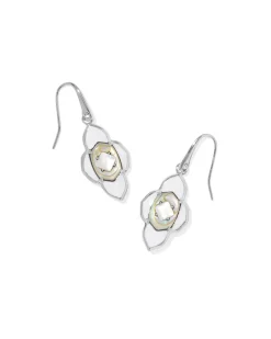 Abbie Medallion Silver Small Drop Earrings