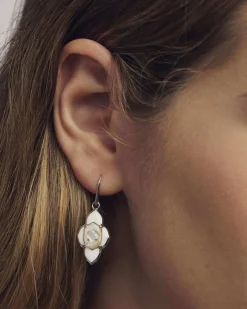 Abbie Medallion Silver Small Drop Earrings