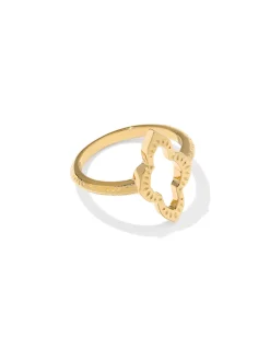 Abbie Open Frame 18k Yellow Gold Vermeil Band Ring