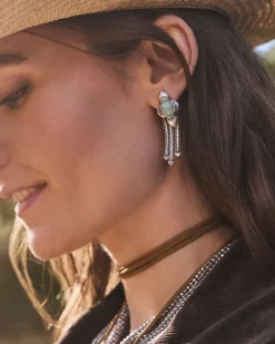 Abbie Oxidized Sterling Silver Fringe Convertible Drop Earrings