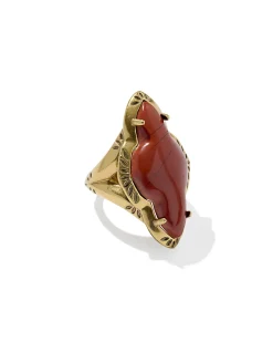 Abbie Vintage Gold Etch Frame Cocktail Ring