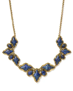 Abbie Vintage Gold Etch Frame Statement Necklace