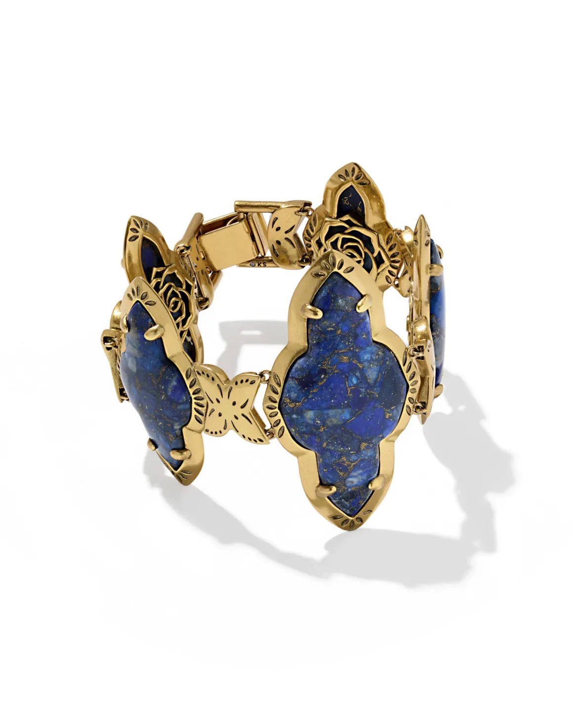 Abbie Vintage Gold Etch Frame Statement Bracelet