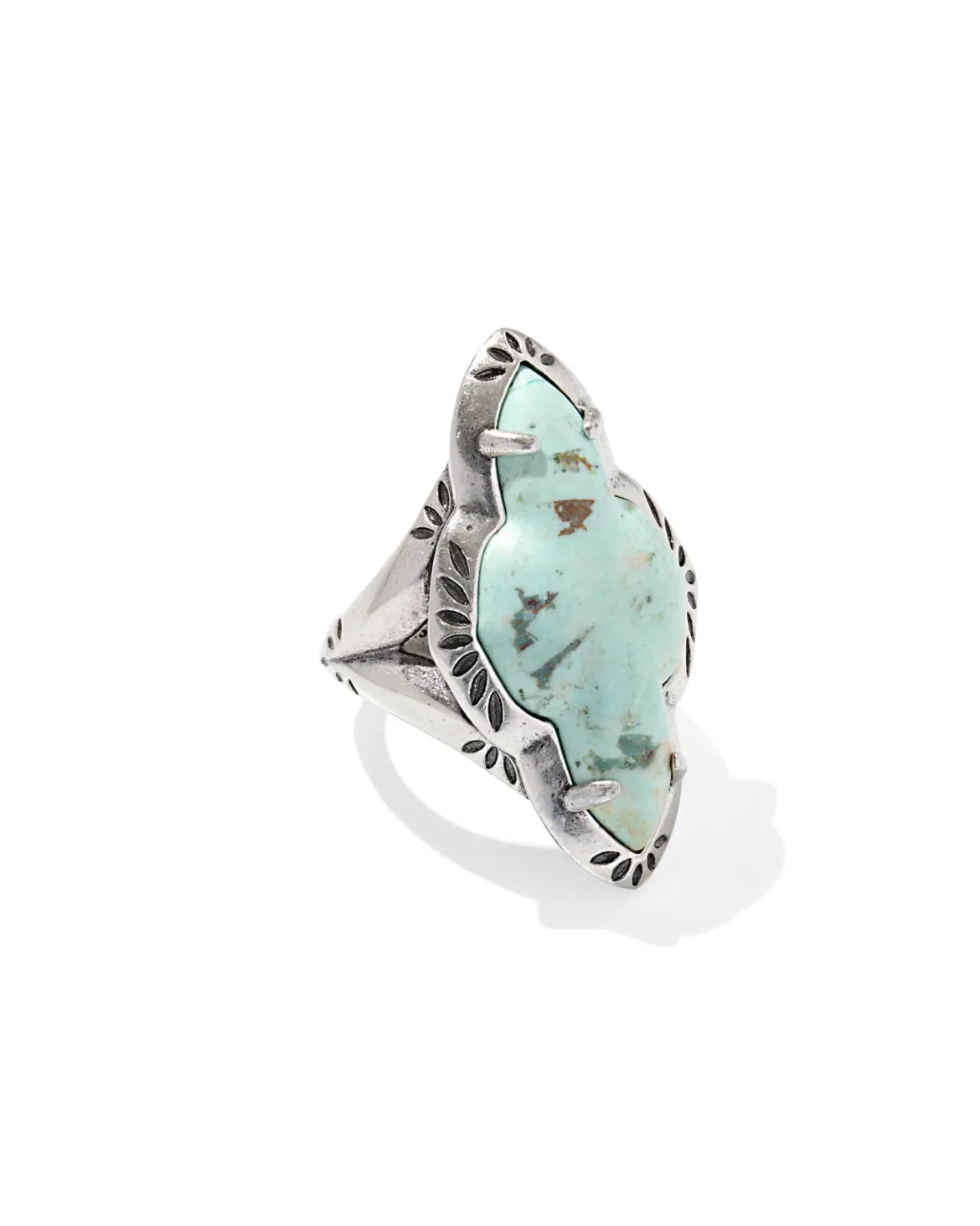 Abbie Vintage Silver Etch Frame Cocktail Ring