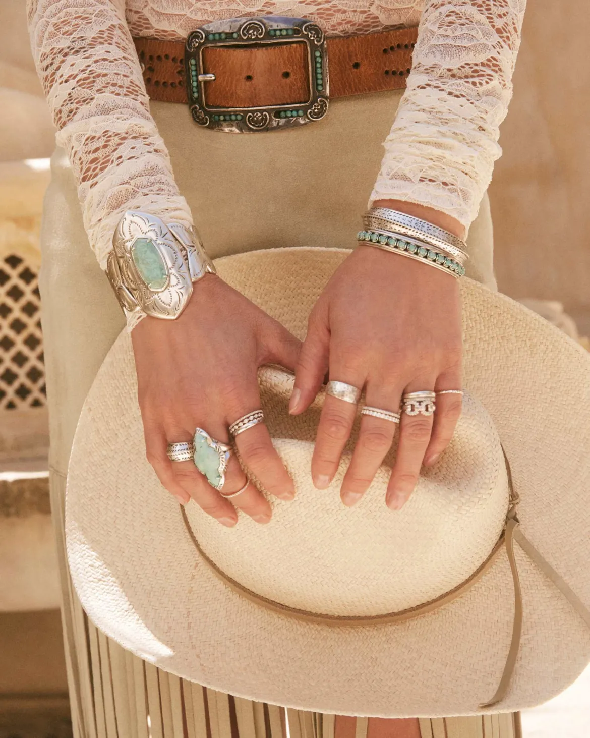 Abbie Vintage Silver Etch Frame Cocktail Ring