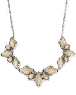 Abbie Vintage Silver Etch Frame Statement Necklace