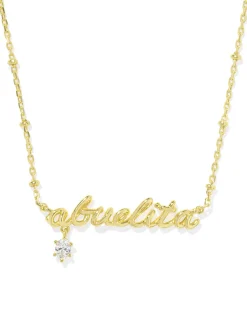 Abuelita Gold Crystal Short Pendant Necklace