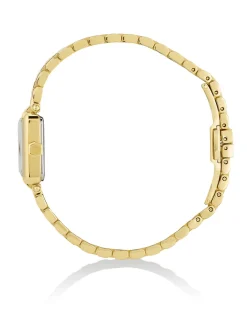 Adela Gold Tone Stainless Steel Watch in Black Mother-of-Pearl