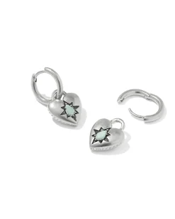 Adia Heart Sterling Silver Huggie Earrings