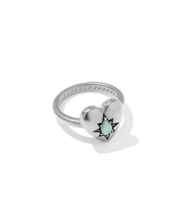 Adia Heart Sterling Silver Band Ring