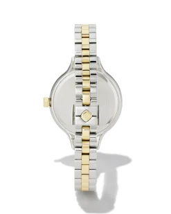 Alex Two Tone Stainless Steel 35mm Narrow Watch in Ivory Mother-of-Pearl