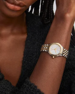 Alex Two Tone Stainless Steel 28mm Watch in Ivory Mother-of-Pearl