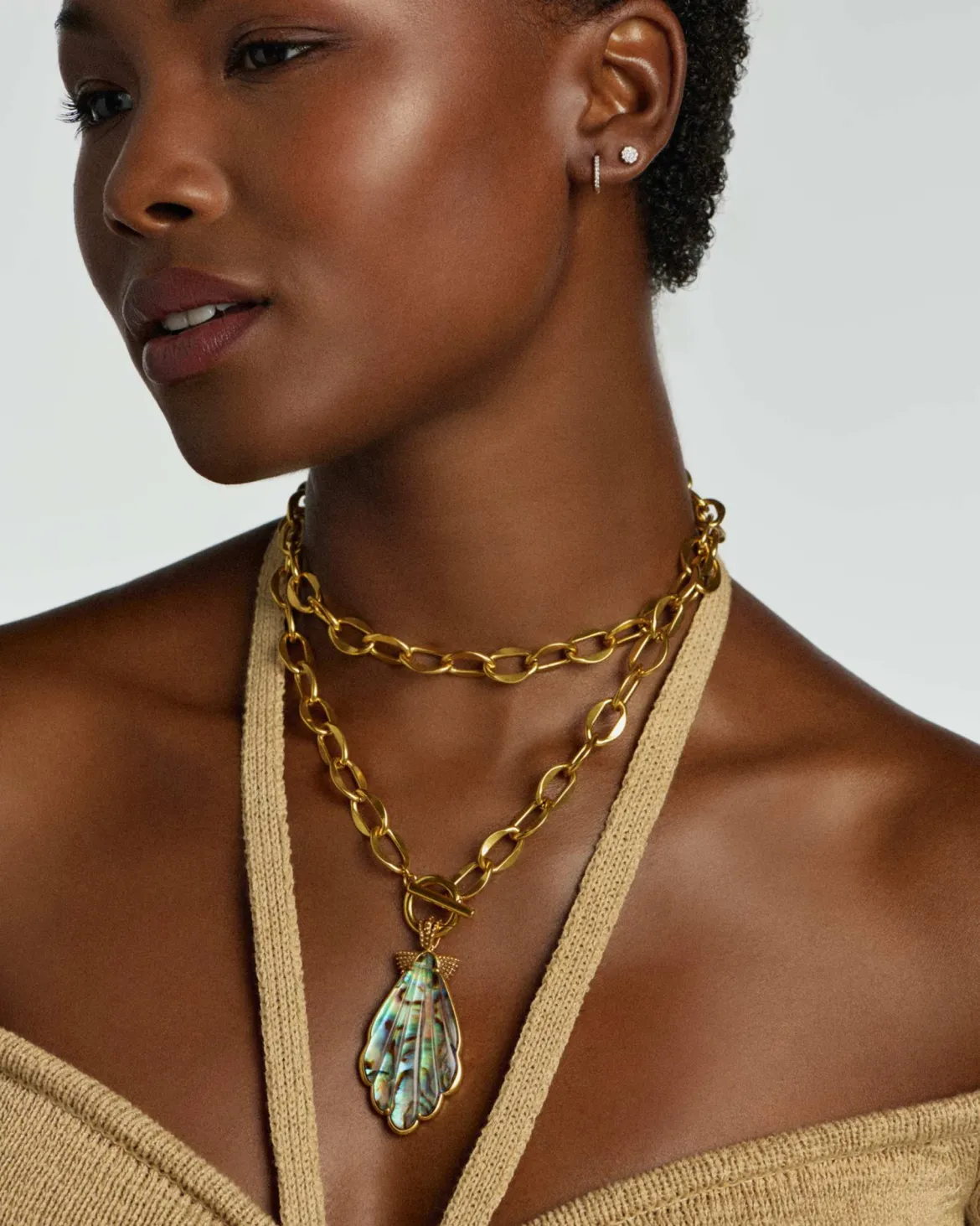 Alexa Vintage Gold Statement Necklace