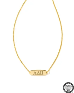 Alpha Delta Pi Pendant Necklace in 18k Gold Vermeil