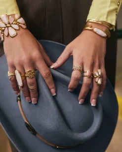 Ansel Rose Cocktail Ring in Vintage Gold