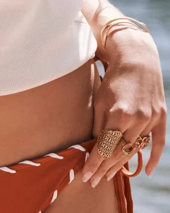 Ansel Rose Cocktail Ring in Vintage Gold