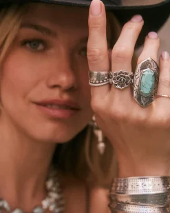 Ansel Rose Cocktail Ring in Vintage Silver