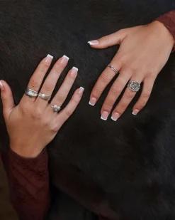 Ansel Rose Cocktail Ring in Vintage Silver