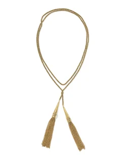 Ansel Rose Vintage Gold Lariat Necklace
